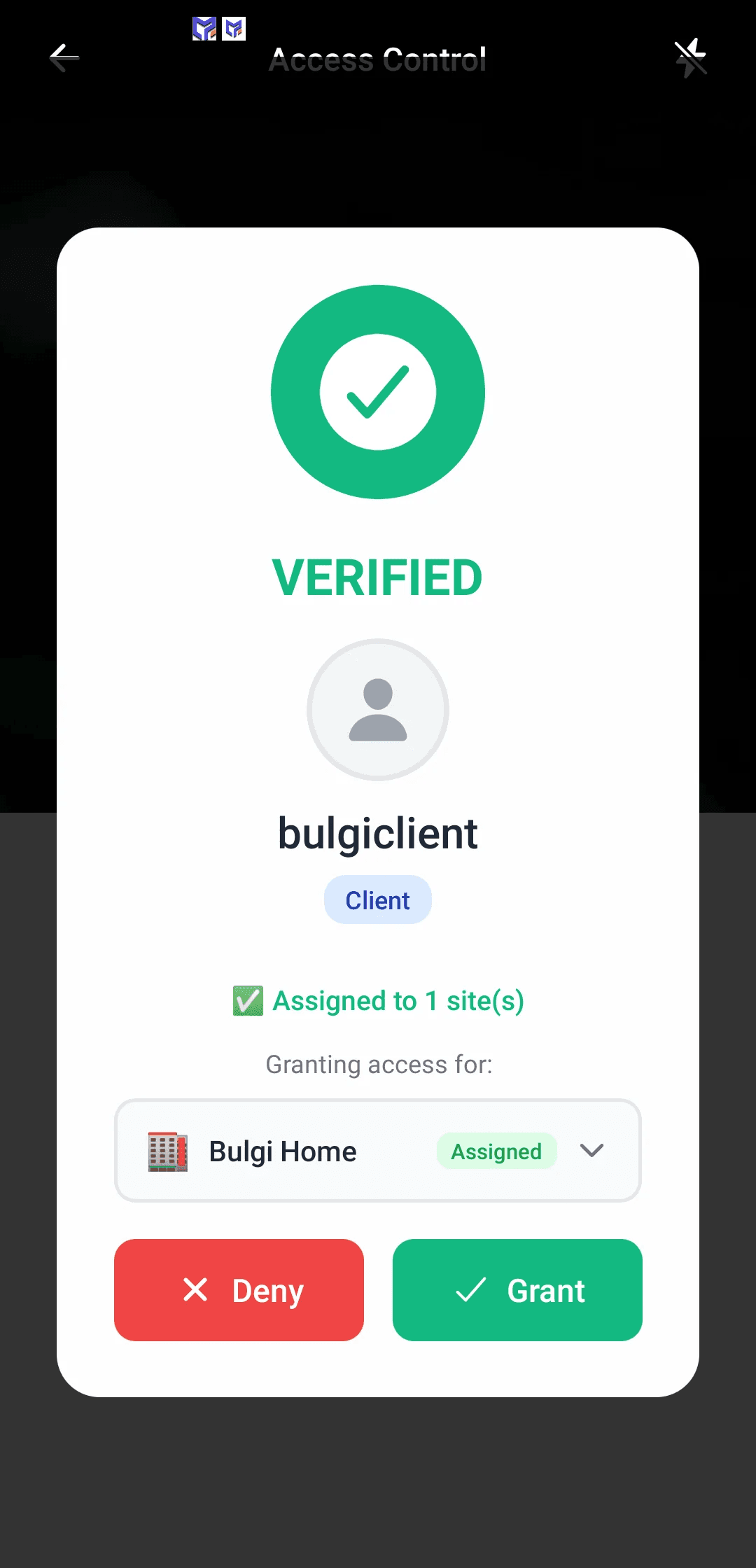 MyProtektor guard mobile app scanning an access QR code to verify entry on site